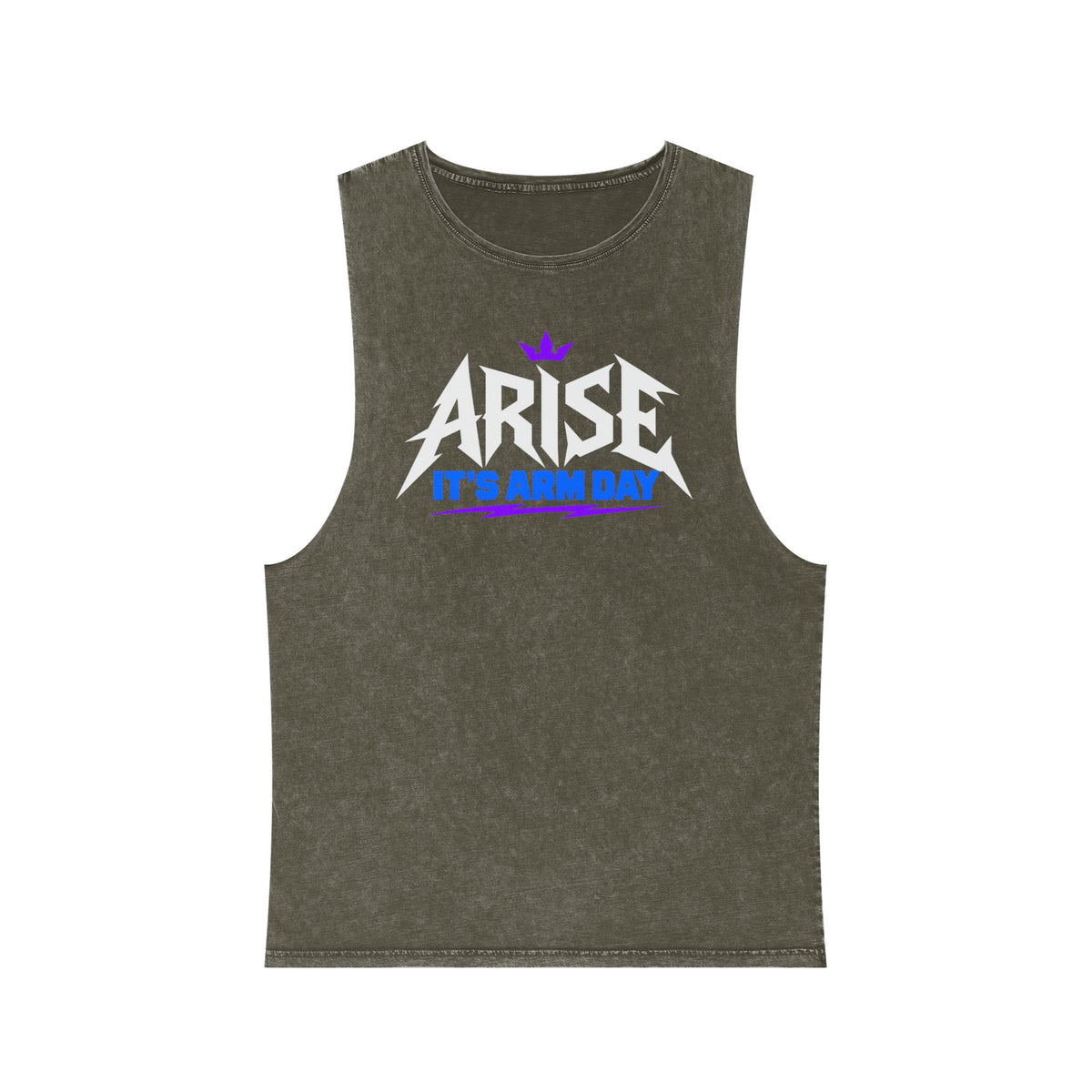 Arise, It’s Arm Day — Minimal Crown – Stonewash Tank