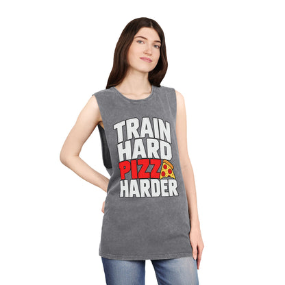 Train Hard Pizza Harder – Stonewash Tank