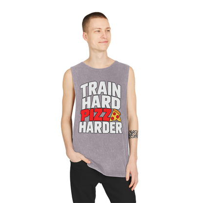 Train Hard Pizza Harder – Stonewash Tank