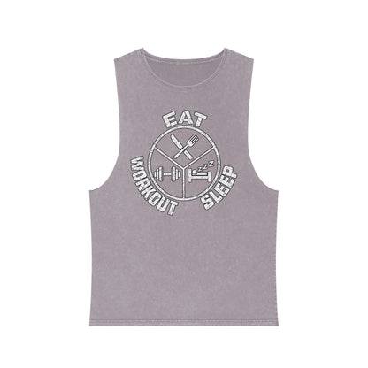 Eat Sleep Workout – Emblem – Stonewash Tank