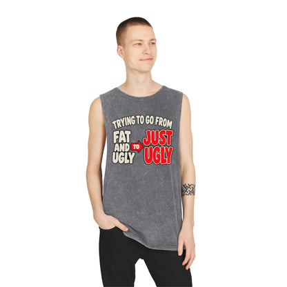 Trying to Go from Fat and Ugly to Just Ugly – Arrow – Stonewash Tank