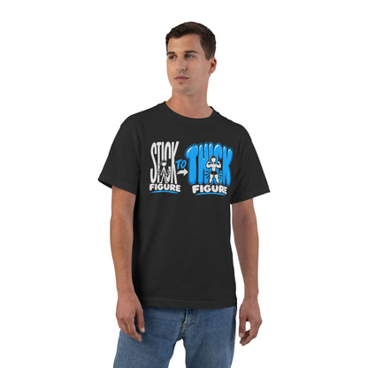 Stick Figure to Thick Figure (Blue) – Hanes Beefy-T Shirt