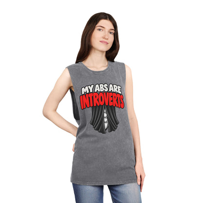 My Abs Are Introverts – Curtains – Stonewash Tank