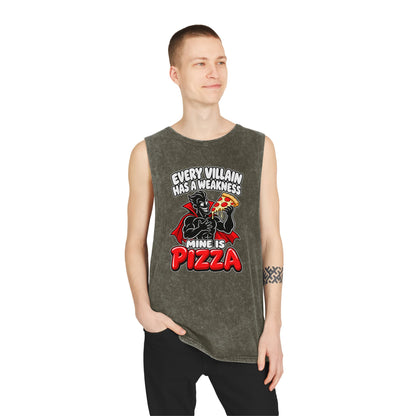 Every Villain Has a Weakness: Pizza – Stonewash Tank