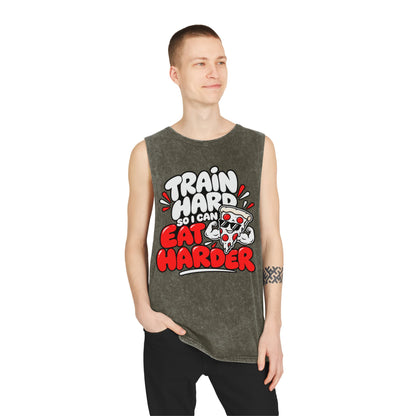 I Train Hard So I Can Eat Harder – Stonewash Tank