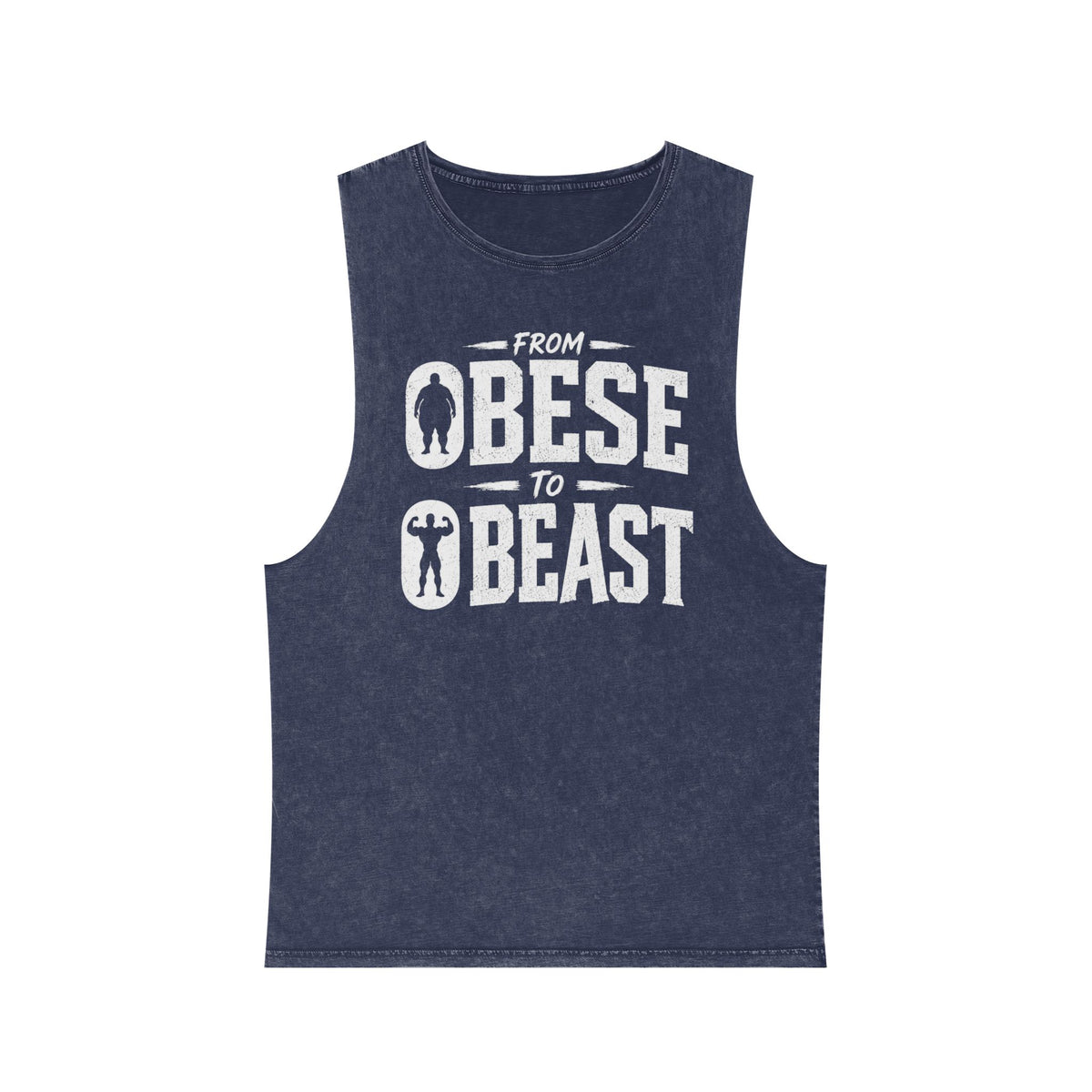 From Obese to Beast Stonewash Tank Top — Motivational Gym Workout Shirt