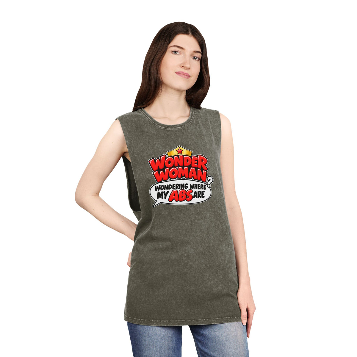 Wondering Where My Abs Are – Stonewash Tank