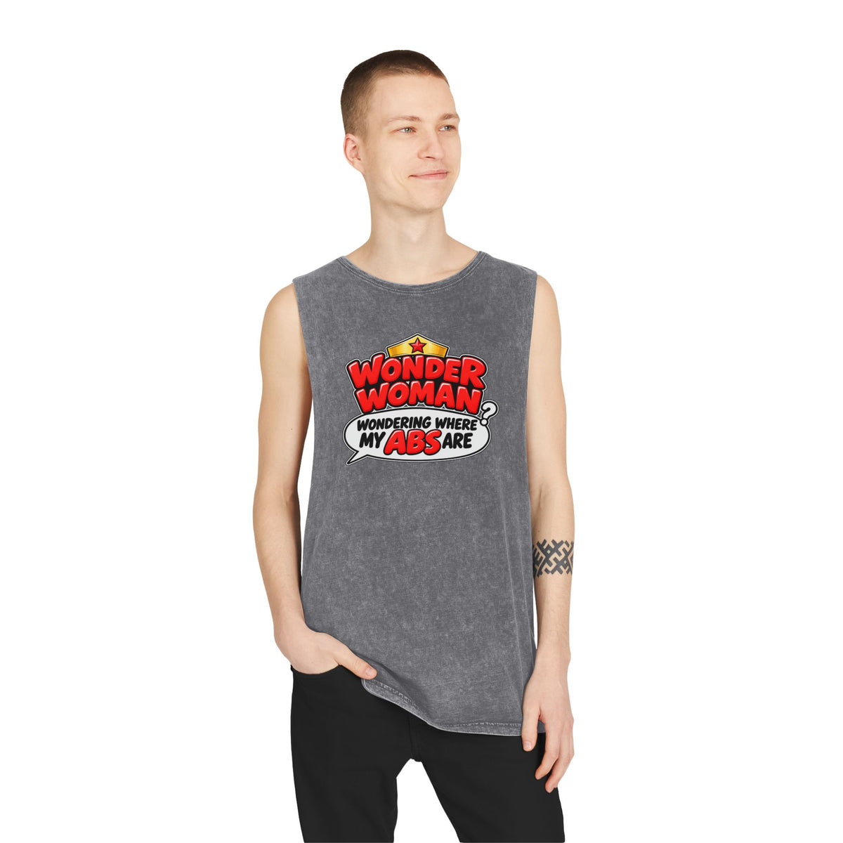 Wondering Where My Abs Are – Stonewash Tank