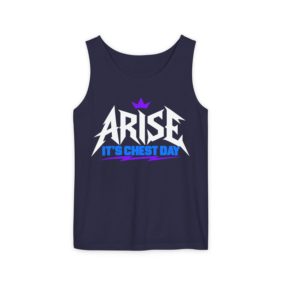 Arise, It’s Chest Day – Minimal Crown – Comfort Colors Garment-Dyed Tank