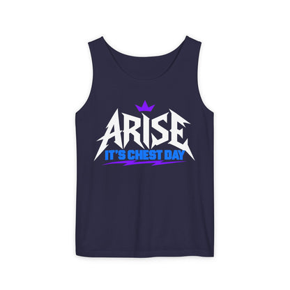 Arise, It’s Chest Day – Minimal Crown – Comfort Colors Garment-Dyed Tank