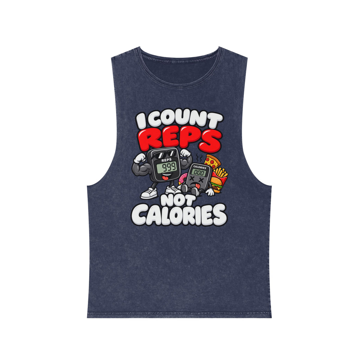 I Count Reps Not Calories – Stonewash Tank