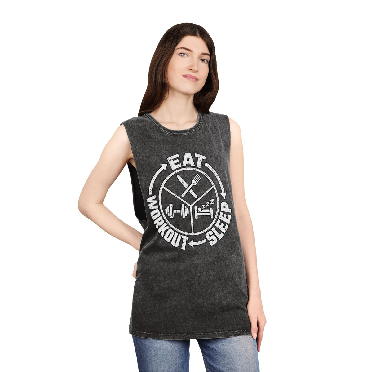 Eat Sleep Workout – Stonewash Tank
