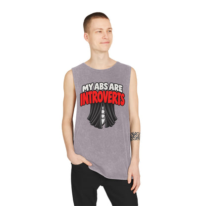 My Abs Are Introverts – Curtains – Stonewash Tank