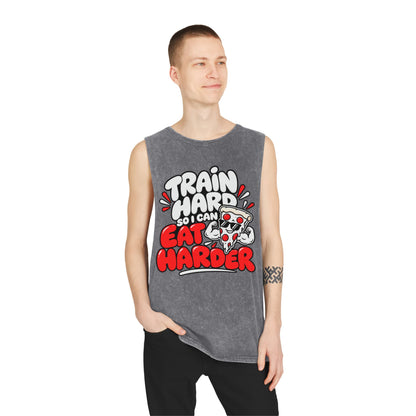 I Train Hard So I Can Eat Harder – Stonewash Tank