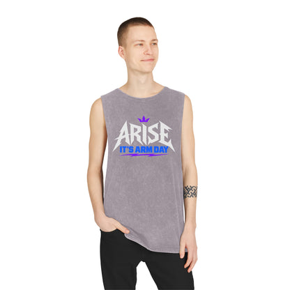 Arise, It’s Arm Day — Minimal Crown – Stonewash Tank