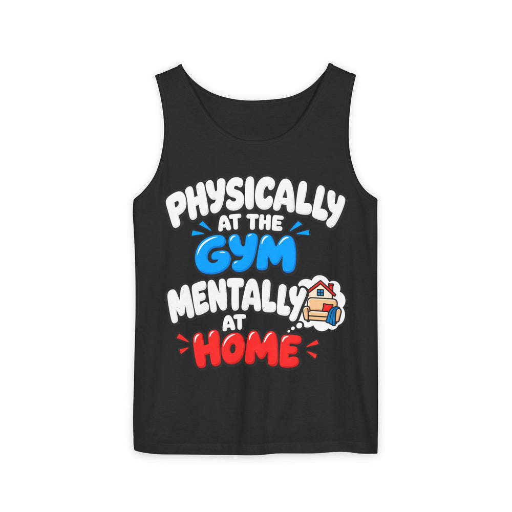 Physically at the Gym, Mentally at Home (Blue & Red)